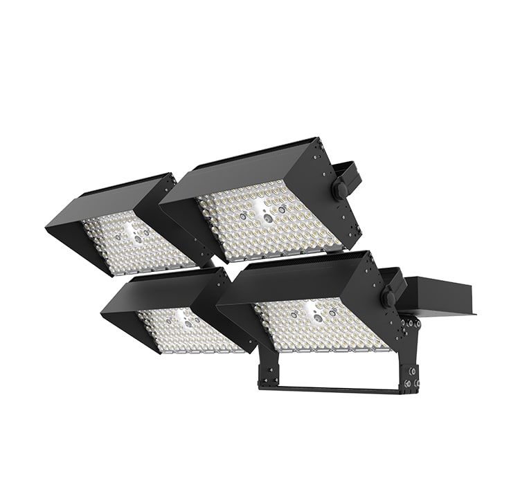 800W LED High Mast Light, 200Lm/W High uniformity Black Aluminum 4 Modules Waterproof Light