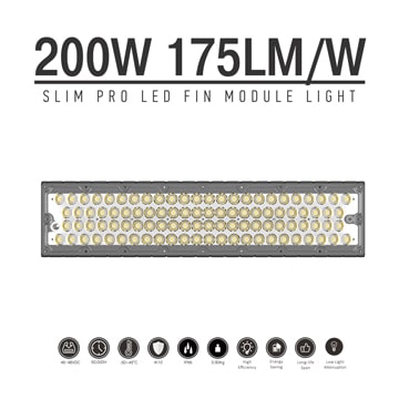 200W LED Fin Module Light, Waterproof Lumileds 5050 175Lm/W Area Light 