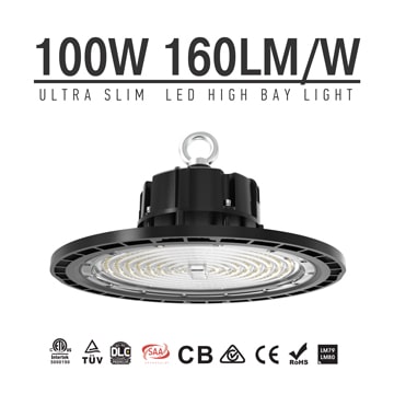 100w Ultra Slim UFO LED high bay lighting, daylight 4000-5700K Shops, warehouses, barns, museums lighting 