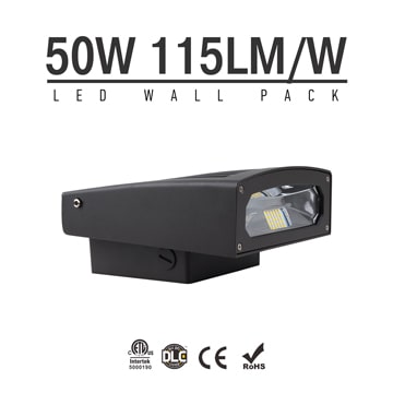 50W Full Cut-off LED Wall Pack Lights,110Lm/W,5,500 Lumens,IP65 waterproof