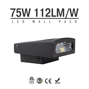 75W Full Cut-off LED Wall Pack Lights,7,700 Lumens,IP65 waterproof 