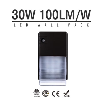 30W Semi Cut-off LED Wall Pack Lights,,3,000 Lumens,IP65 waterproof 