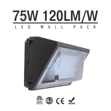 75W Semi Cut-off LED Wall Pack Lights,,9000 Lumens,IP65 waterproof