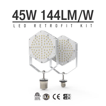 45W LED Retrofit Kits for 125W Metal Halide Fixtures 6,480Lm Parking Lot Lighting Retrofit