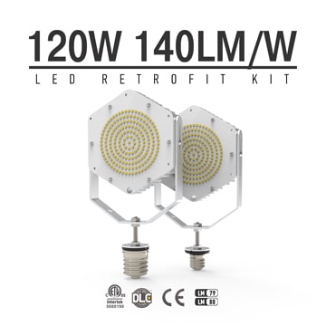 120W LED Retrofit Kits for 400W Metal Halide Fixtures 16,800Lm Parking Lot Lighting Retrofit