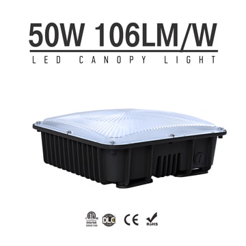 50W LED Canopy Light Gas Station Lighting,105LM/W,5300LM,IP65 Waterproof 