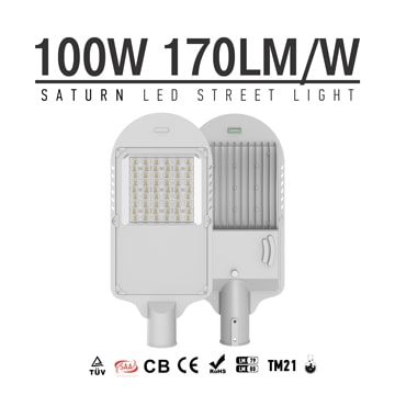 100W LED Street Light with Tempered glass, 100-240VAC Type2m Type3m beam angle