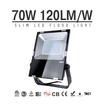 70W LED Flood Light Fixtures 9100Lm Waterproof CE RoHS SAA Ctick