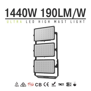 1440W 190Lm/W LED High Mast Light, Outdoor High Mast Roadway, Stadium, Cranes Lighting