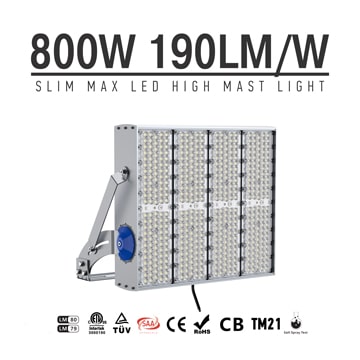 800W 960W 1200W LED Flood Light 4000K 5000K, AC100-277V Waterproof IP66 Construction, Marine, Seaports Light