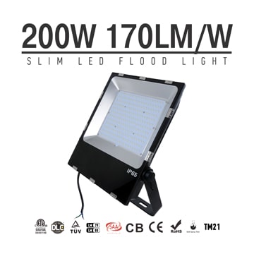 200W LED Flood Light Fixtures 24000Lm Waterproof SAA Ctick CE RoHS 