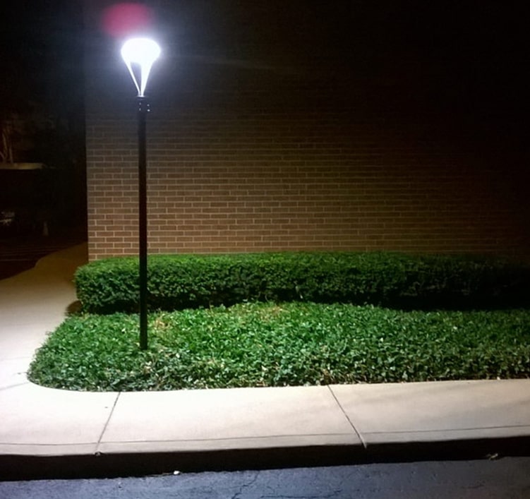 30W LED Post Light Fixture, Exterior Landscape Circular Security Area Light, CE RoHS IP65 Garden Light