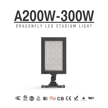 200W/ 240W/ 300W LED Sports Field Security Light 300W-Philips Chip IP66 Aluminum Flood Luminaire 