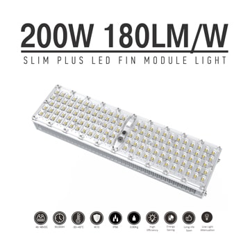 300W LED Fin Module Light, Waterproof Lumileds 5050 160Lm/W Area Light