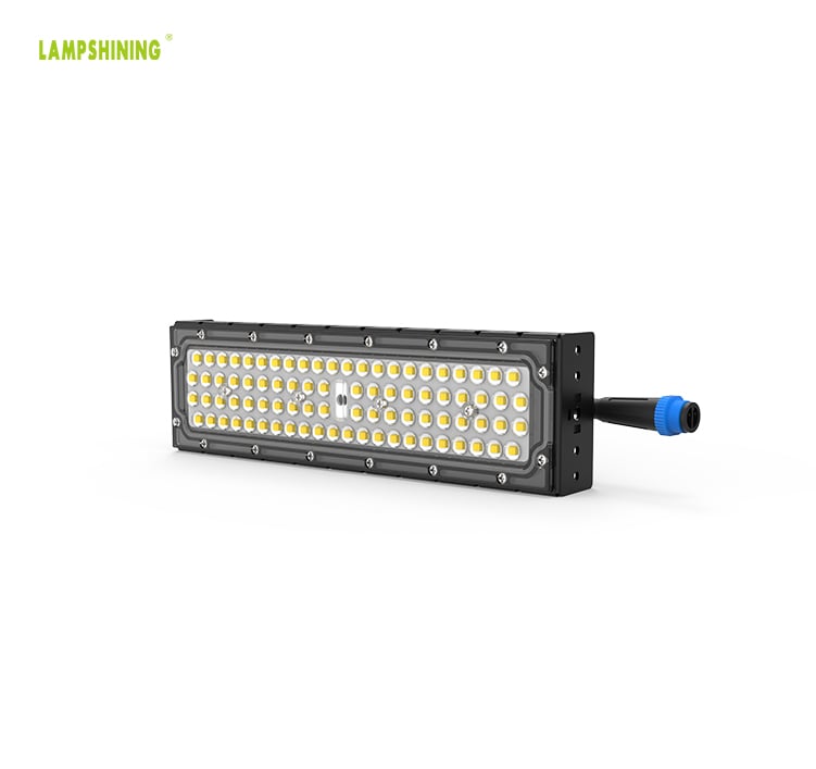 50W LED Module Light, Portable and lightweight 46-48VDC M15 Waterproof Male Plug Aluminum Fin Moduler Lighting