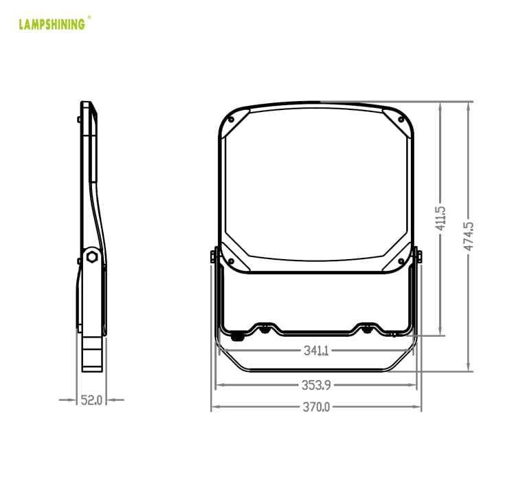 200W 34000lm Outdoor LED Flood Light with Plug - Adjustable bracket Security Exterior Dimmable Flood Lamp