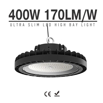 Ultra Slim 400W 68000lm High Power UFO LED High Bay Light - CE RoHS Aluminum Industry Waterproof Lighting Fixtures