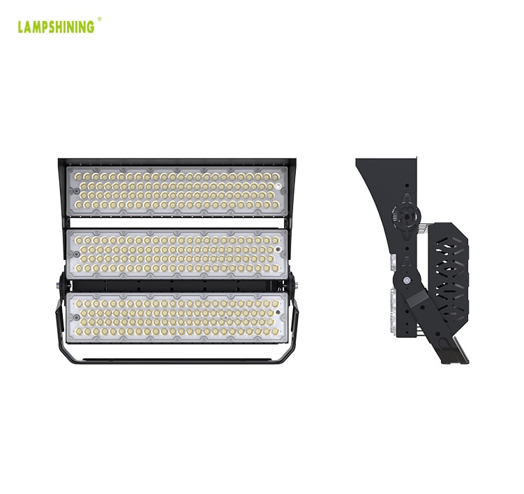 600W 720W LED Stadium Light, Black, White Dimmable Folding Aluminum Fin Tennis court, baseball field Light