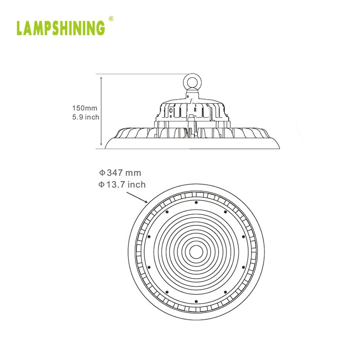 Slim 200W UFO LED High Bay Light | DLC TUV Lightweight and durable Indoor Hanging Industrial lighting