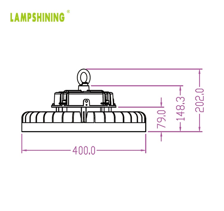 High Power 400W Slim UFO LED High Bay Light, 170Lm/W, 68,000lm Shop,Garage,Factory,Warehouse,Workshop,Area Lighting