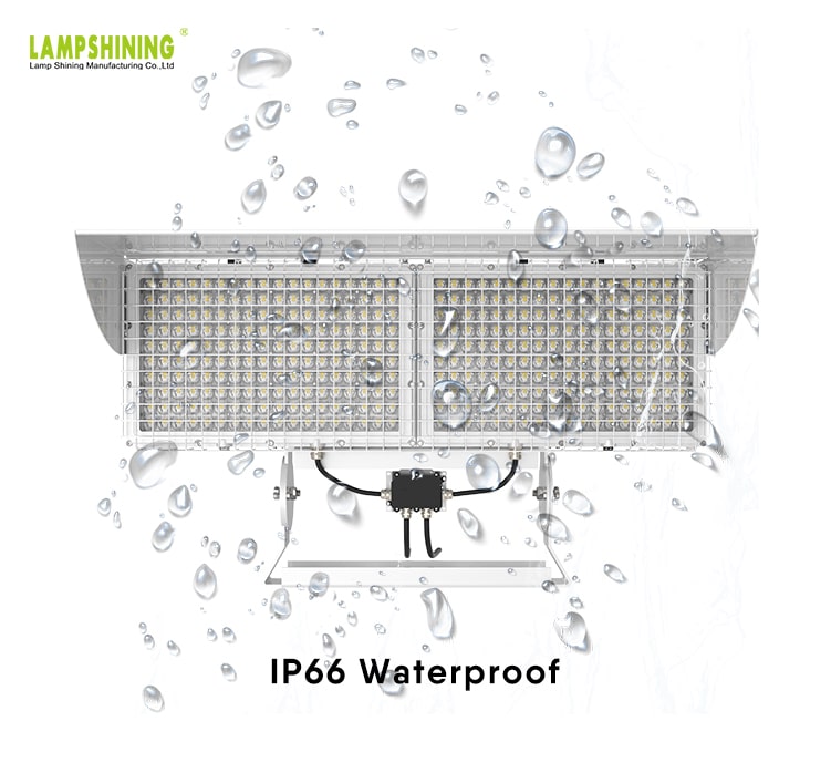 Alpha 1200W High Power Square LED Stadium Light - Low-Glare 176-305V Outdoor Waterproof Sports Arena Flood Light