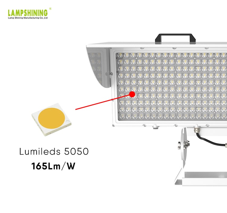Alpha 1200W High Power Square LED Stadium Light - Low-Glare 176-305V Outdoor Waterproof Sports Arena Flood Light