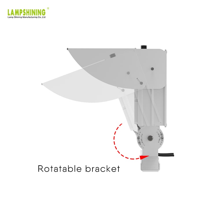 Alpha 600W LED Sports Light - No Glare, No Flicker Gray 4000-6000K Type4 Outdoor Stadium Lighting