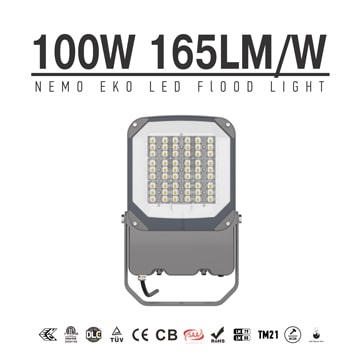 NEMO EKO 100W LED Flood Light 16500lm，Aluminium Efficeient 165Lm/W，100-277V Work Security Garden Lawn floodlight 