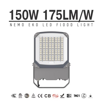 150W NEMO EKO LED Flood Light, 100-277VAC High lumen security waterproof smart Work Flood Lighting