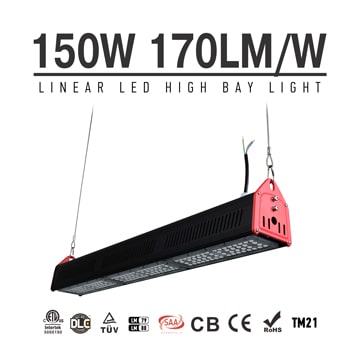 150W LED Linear High Bay Light 25,500Lm TUV CE RoHS ETL DLC
