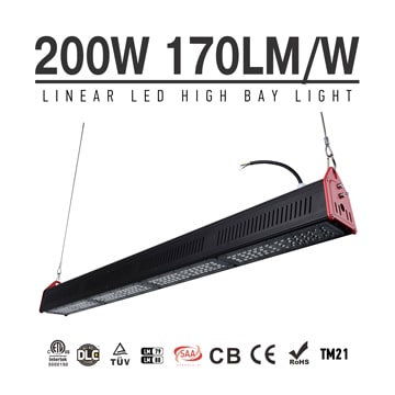 200W LED Linear High Bay Light 34000Lm TUV CE RoHS ETL DLC