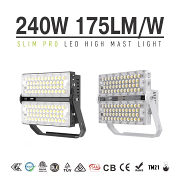 240W 42,000 Lumens Slim Pro LED High Mast Flood Lights for Light Tower Lighting