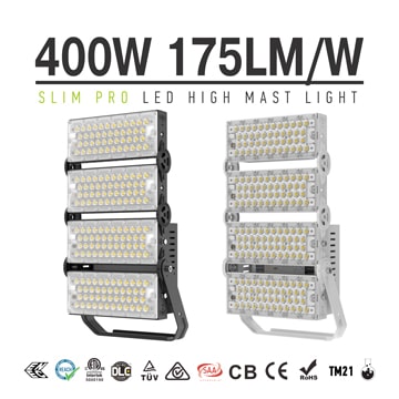 400W 480W Black Grey Light Tower Light Fixtures - 100-277V 10kg Dimmable Aluminum Fin Bracket Module Flood Light