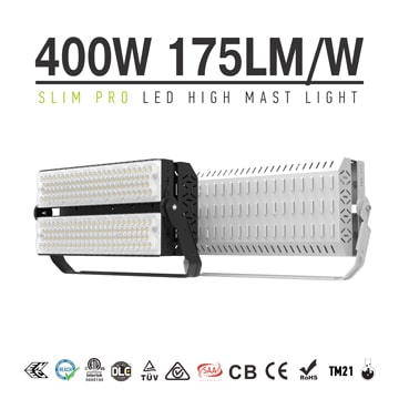 400W 480W LED Sports Light, 100-277vac, CRI80, IP66, Dimmable Wall, Ground, Pole Installation Flood Light 