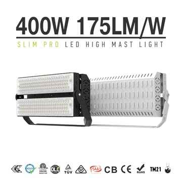 400W 480W LED Sports Light, 100-277vac, CRI80, IP66, Dimmable Wall, Ground, Pole Installation Flood Light