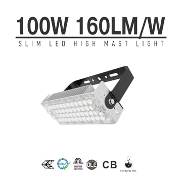 100W LED High Mast Light,Rotatable Module,160Lm/W,16000 Lumen,IP65,Stadium Light,Sports Lighting,Flood Lighting 