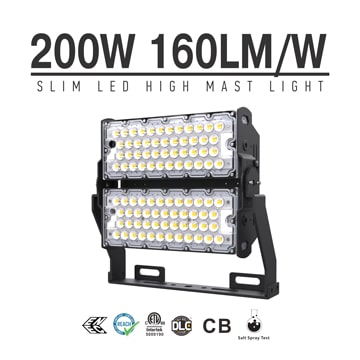 200W LED High Mast Light,Rotatable Module,160Lm/W,32000 Lumen,IP65,Stadium Light,Sports Lighting,Flood Lighting