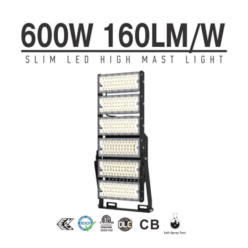 600W-A LED High Mast Light,Rotatable Module,160Lm/W,96,000 Lumen,IP65,Stadium Light,Sports Lighting,Flood Lighting