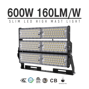 600W-B LED High Mast Light,Rotatable Module,160Lm/W,96,000 Lumen,IP65,Stadium Light,Sports Lighting,Flood Lighting 