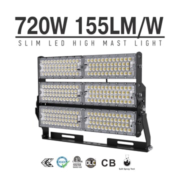 720W-B LED High Mast Light,Rotatable Module,155Lm/W,111,600 Lumen,IP65,Stadium Light,Sports Lighting,Flood Lighting 