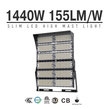 1440W LED High Mast Light,Rotatable Module,160Lm/W,223,200 Lumens,IP65,Stadium Light,Sports Lighting,Flood Lighting 