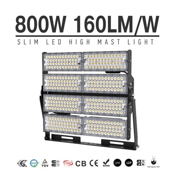 800W TUV SAA Industrial, Wharfs LED High Mast Light for sale