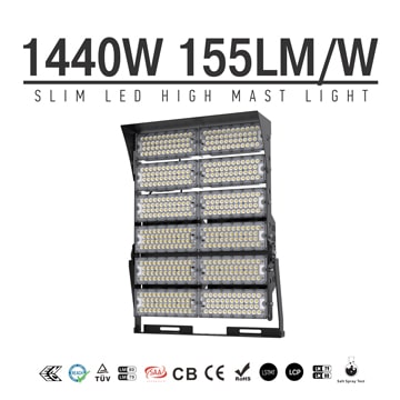 1440W 160LM/W LED Airport High Mast Lighting, Wharfs Flood Light fixtures 