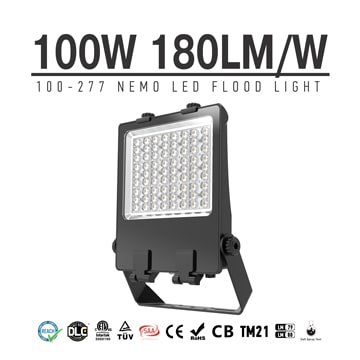 100W LED Flood Light, Outdoor and Indoor IP66 Commercial Stadium Flood Lighting