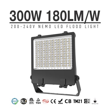 300W LED Flood Light 5700K High Lumen Outdoor IP66 equivalent 600W Metal Halides 