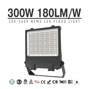 300W LED Flood Light 5700K High Lumen Outdoor IP66 equivalent 600W Metal Halides