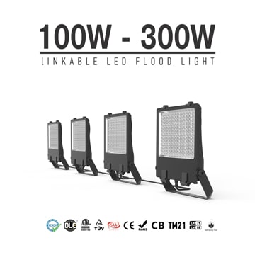 110V 220V Linkable LED Flood Light Fixtures, 100W 150W 200W 240W 300W Waterproof Temporary outdoor lighting