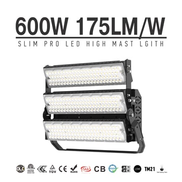 600W LED Sports Lighting, Stadium Lighting, High Mast Lighting,175Lm/W,105000 Lumens 