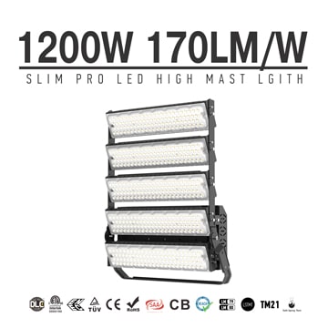 1200W LED Sports Lighting,170LM/W,204000 lumens,100-277V, 2500W Equivalent 