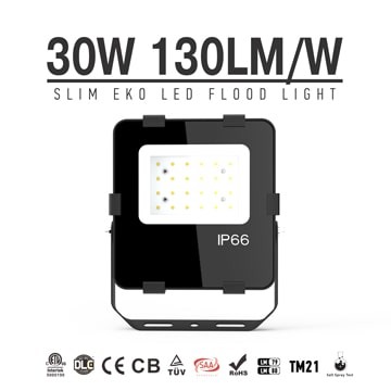 30W Slim EKO LED Flood Light - 3900lm Waterproof 3000-6000K Commercial Security Work Lamp 